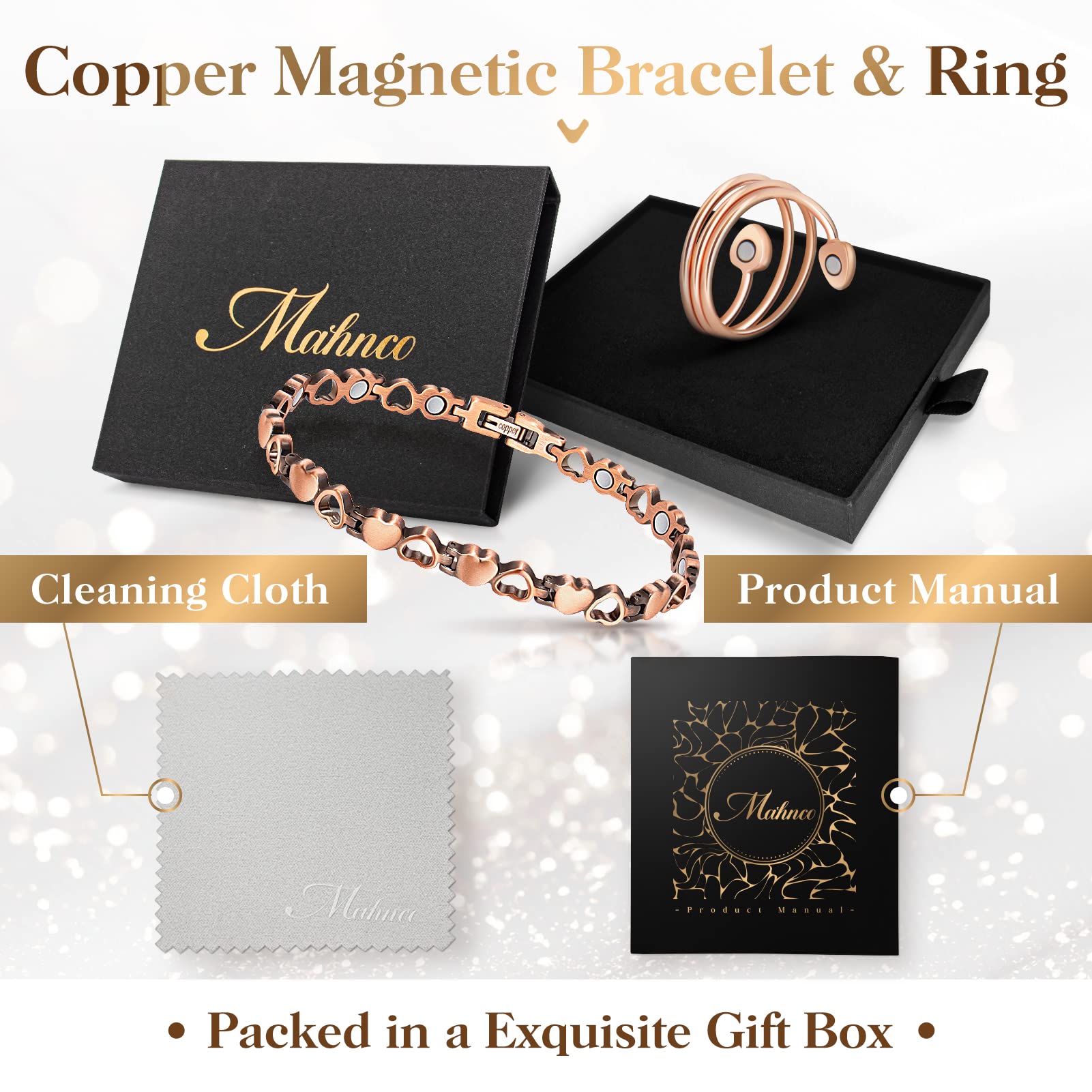 Coffret cadeau Mahnco en cuivre, bijou sain et élégant pour offrir.