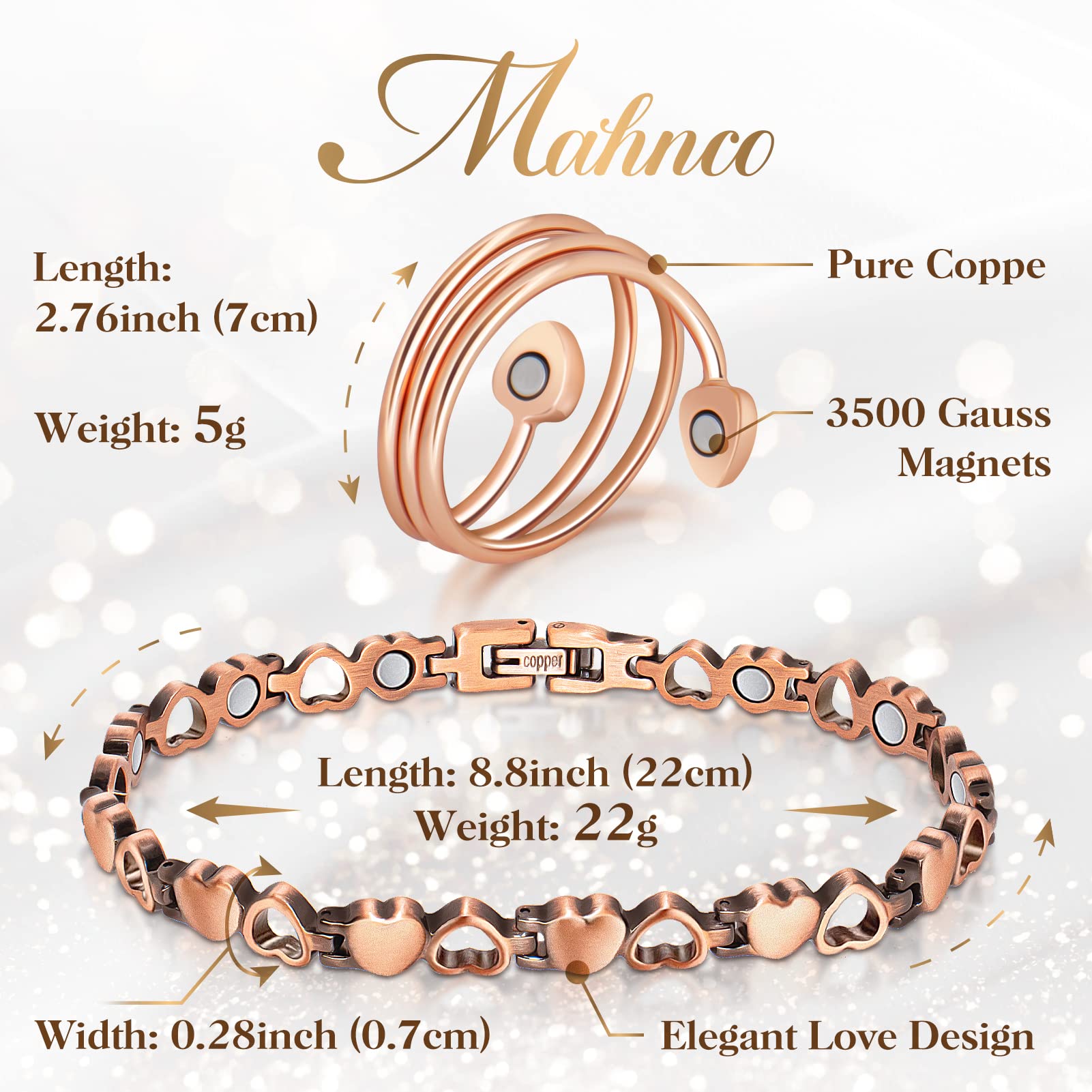 Outil de reglage Mahnco inclus, pour ajuster facilement le bracelet à la maison.