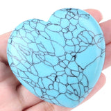 MAIBAOTA cœur cristal turquoise verte 60 mm, décoration élégante et énergie apaisante.