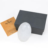 Maibaota pierre paume quartz clair, guide d'utilisation inclus pour comprendre ses propriétés.