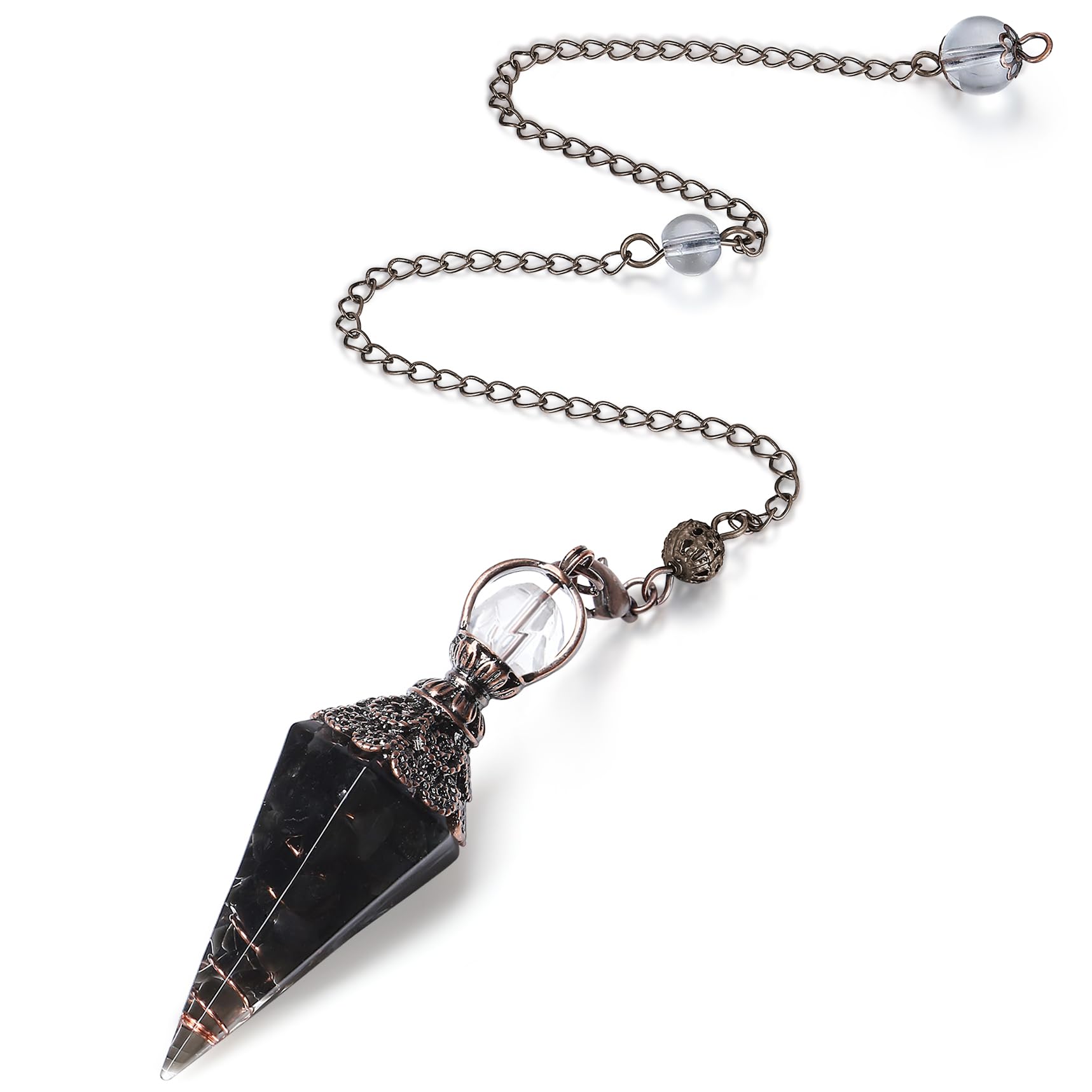 MAIBAOTA pendule obsidienne noire naturelle – radiesthésie précise et clairvoyante.