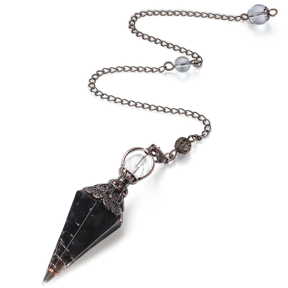 MAIBAOTA pendule obsidienne noire naturelle – radiesthésie précise et clairvoyante.