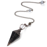 MAIBAOTA pendule obsidienne noire naturelle – radiesthésie précise et clairvoyante.