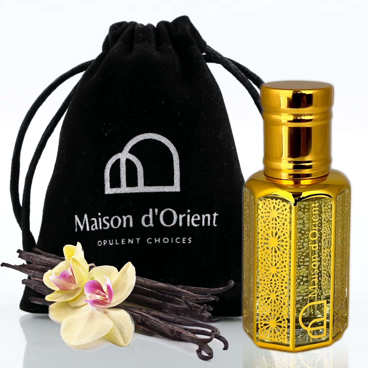Maison d'Orient Intense Vanilla – bouteille élégante pour application quotidienne et longue tenue.