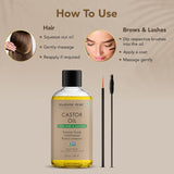 Majestic Pure Bouteille pompe huile ricin: application simple et hygiénique.