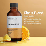 Majestic Pure Citrus Oil Blend avec compte-goutte euro pour dosage précis et agréable.