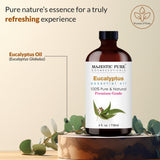 Majestic Pure eucalyptus huile – bouteille verre ambré protège contre UV et fraîcheur