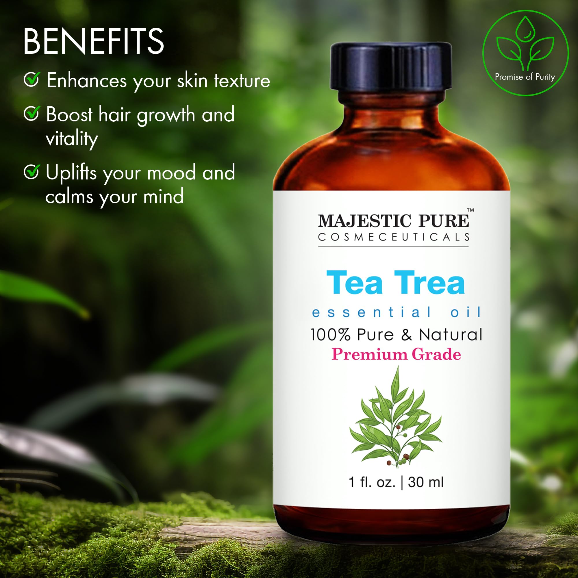 Diffuseur aromathérapie avec l huile Majestic Pure arbre à thé pour ambiance rafraîchissante