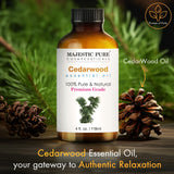 Majestic Pure huile de cèdre, testée en laboratoire pour pureté et absence d’additifs