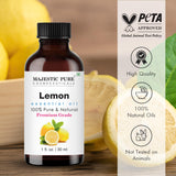 Huile citron Majestic Pure utilisée en diffusion pour aromathérapie et ambiance fraîche.