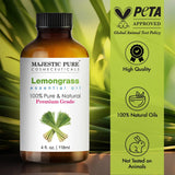 Majestic Pure huile de citronnelle avec pipette intégrée facilitant le dosage.