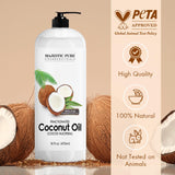 Majestic Pure huile coco fractionnée soin cheveux et lèvres sans gras.