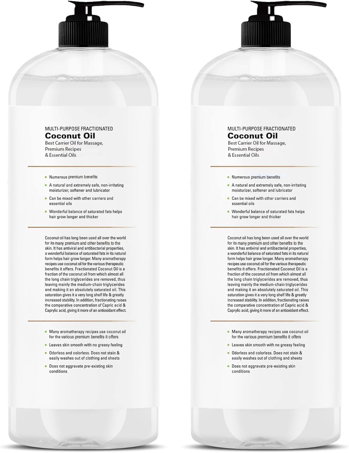 Majestic Pure huile coco fractionnée, texture incolore parfaite pour diluer huiles essentielles.