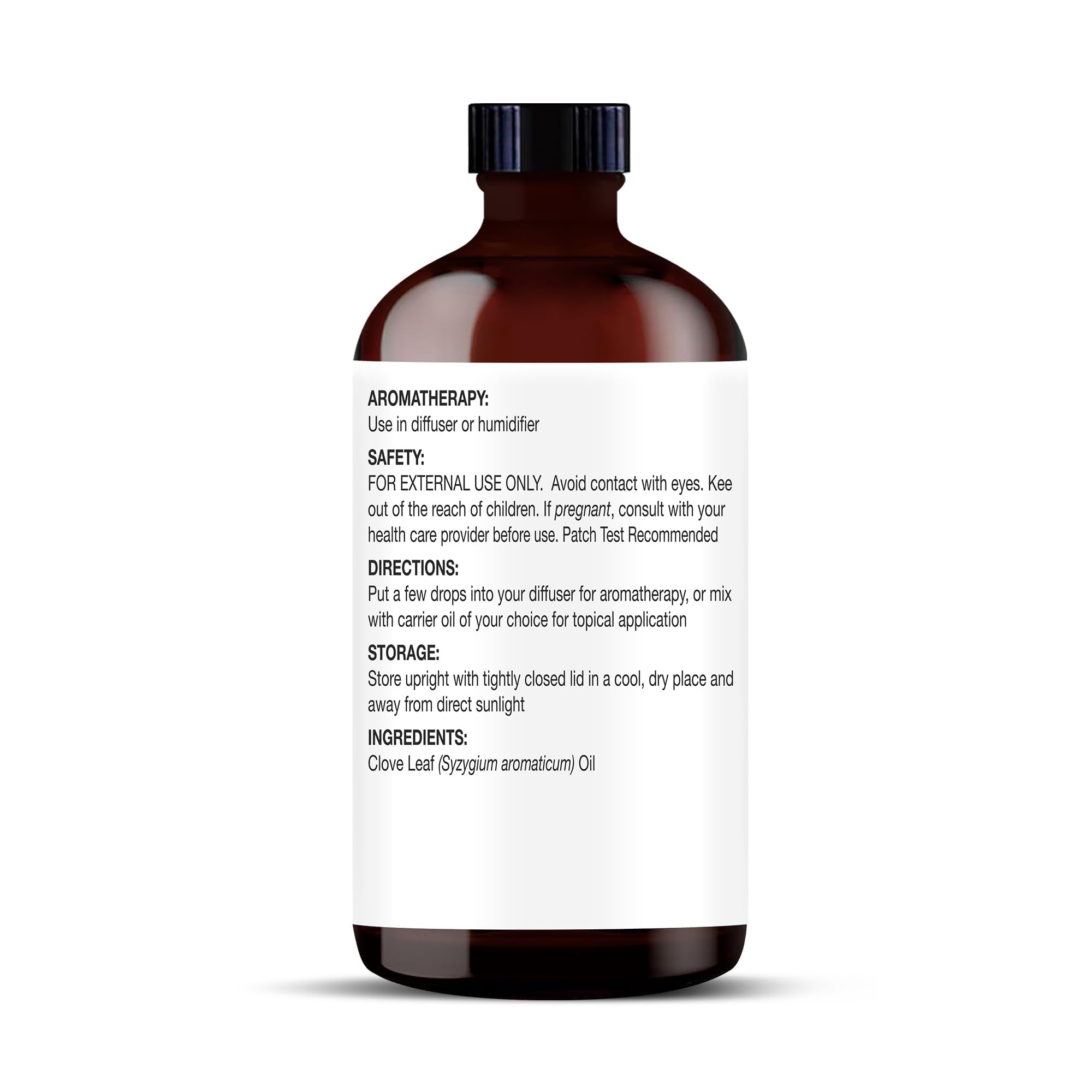 Flacon Majestic Pure girofle en verre ambré protégé contre UV.