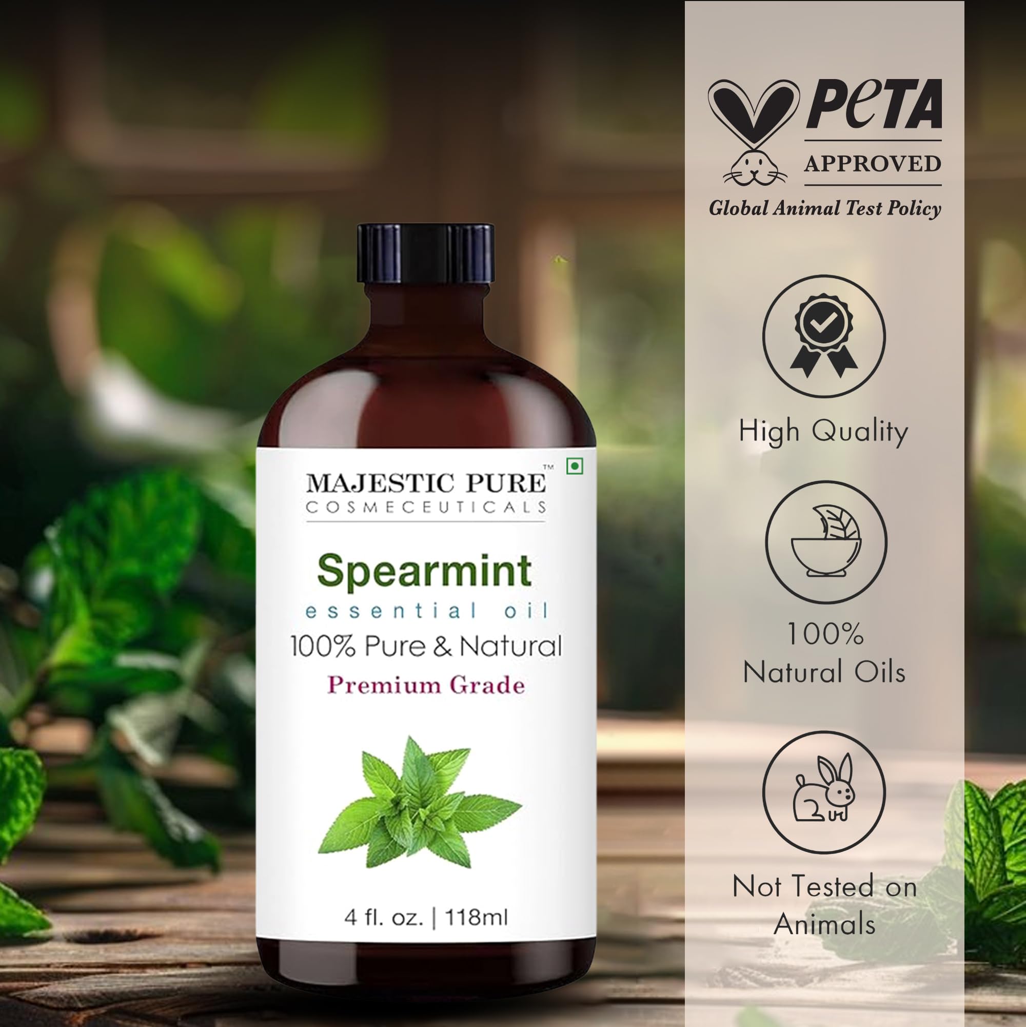 Majestic Pure Menthe Poivrée, étiquette et emballage lisibles facilitant l'identification