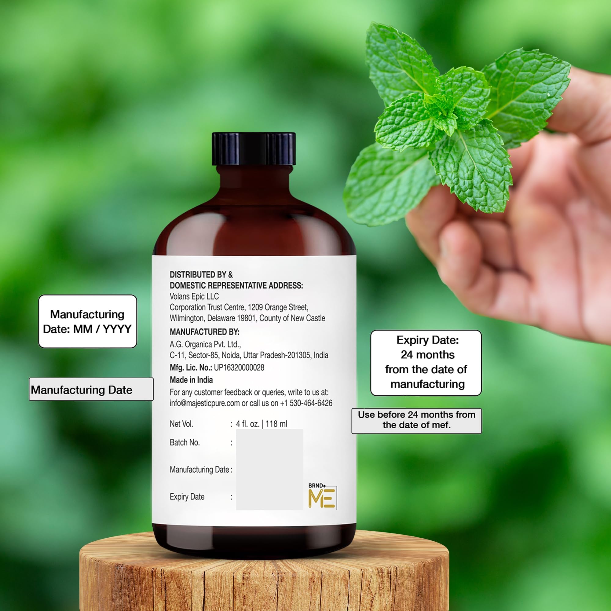 Majestic Pure menthe poivrée, huile pure et naturelle.