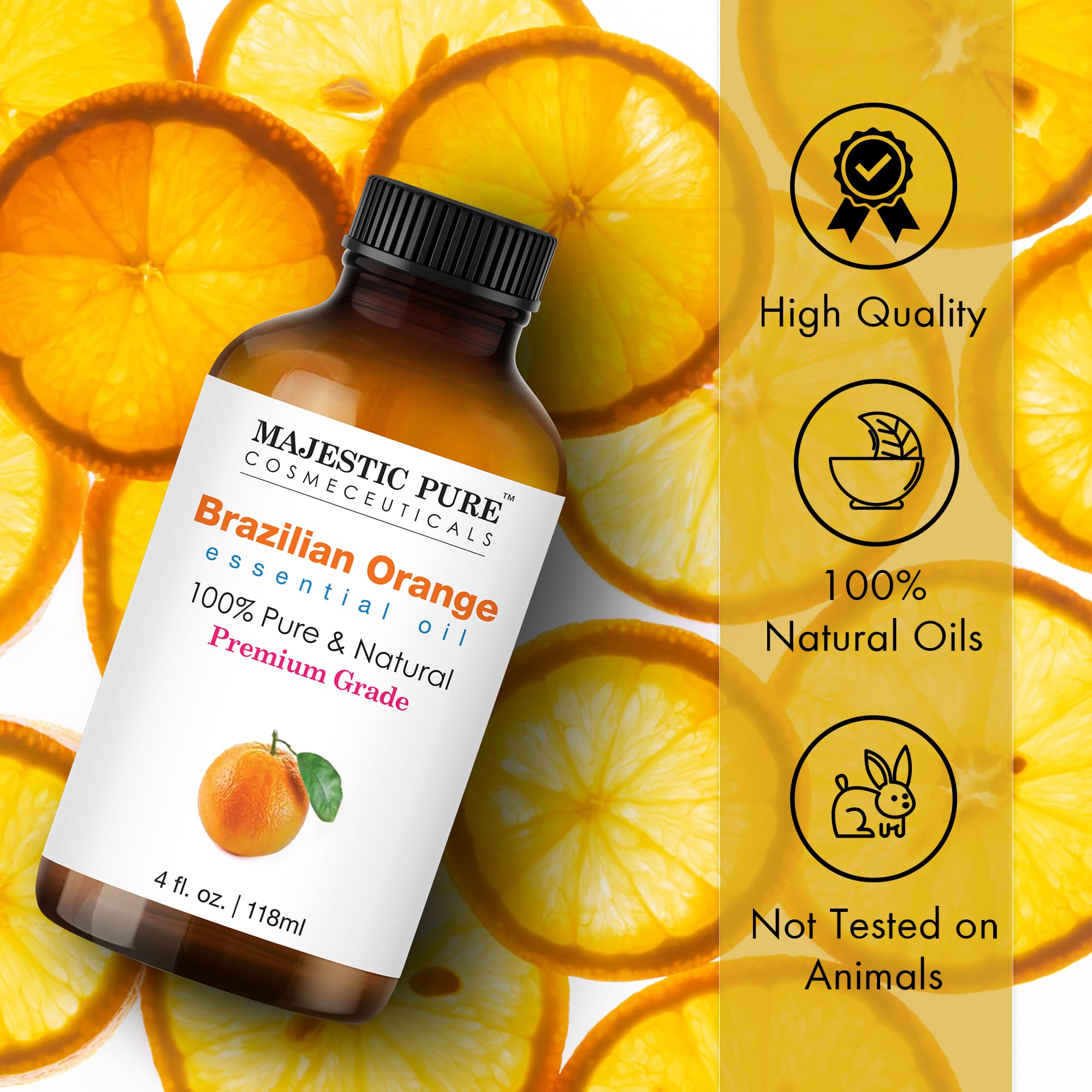 Diffuseur aromathérapie utilisant l'huile d'orange Majestic Pure.