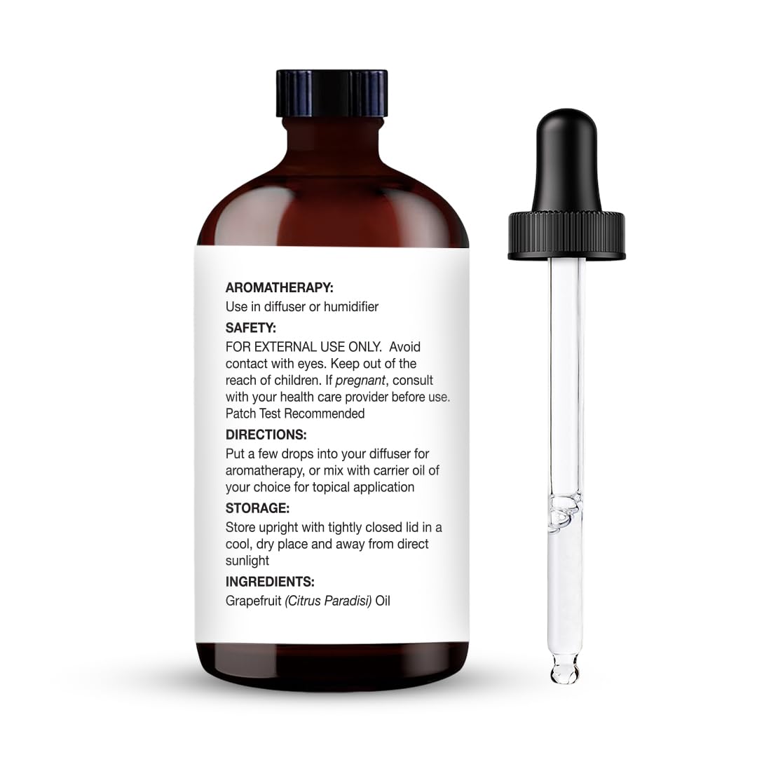 Étiquette Majestic Pure sur le flacon d'huile pamplemousse facilitant la diffusion aromatique.