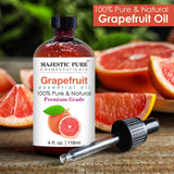 Goutteur intégré sur le flacon Majestic Pure huile pamplemousse pour utilisation facile.
