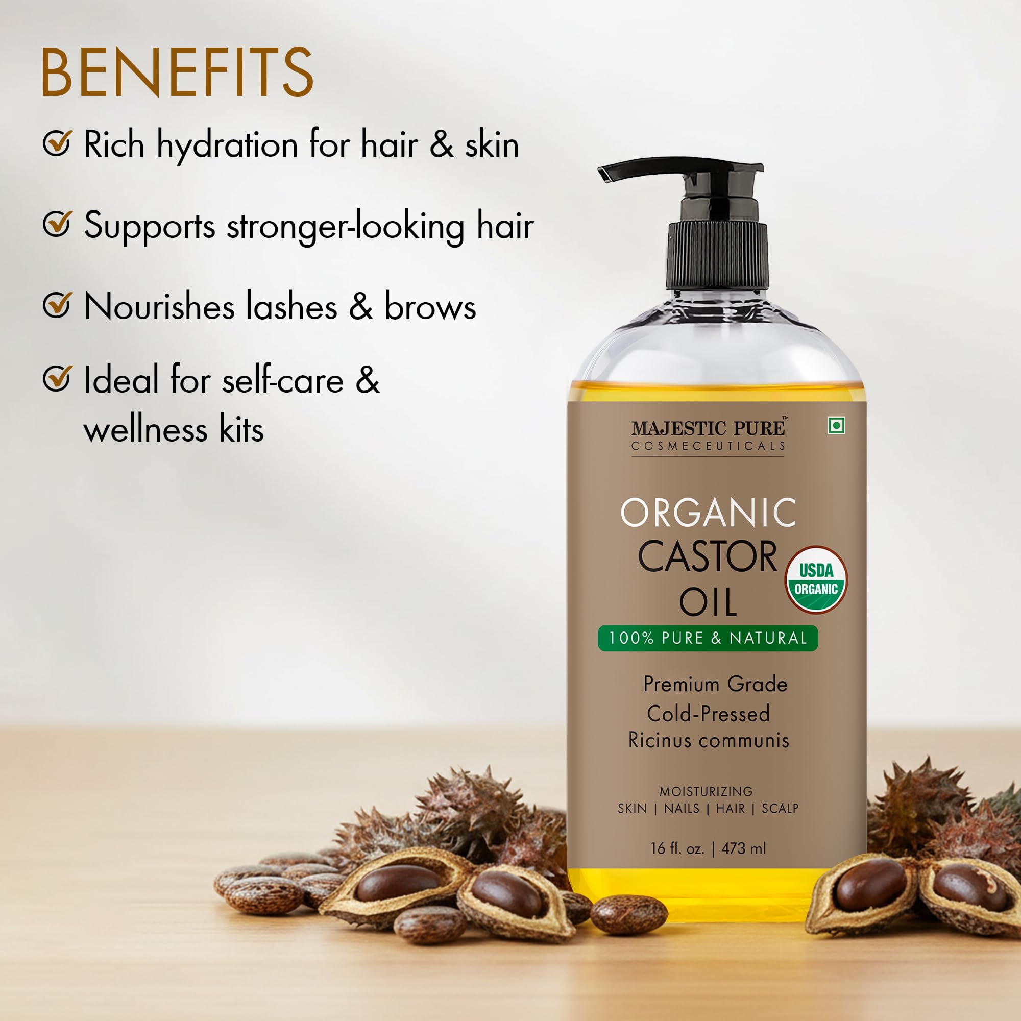 Majestic Pure huile de ricin soin nourrissant pour cheveux