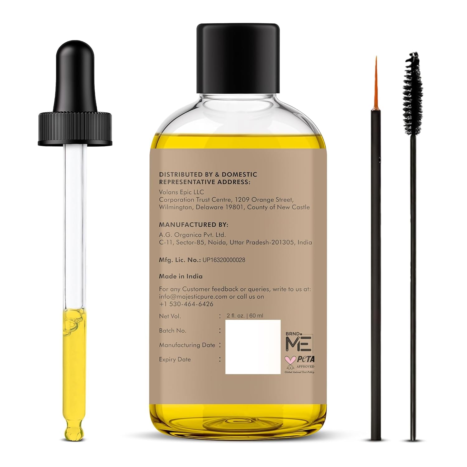 Majestic Pure Huile ricin sans hexane: pureté et sécurité dans la routine beauté.