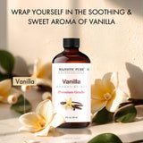 Majestic Pure huile vanille-application-soin-peau, hydratation légère et parfum délicat.