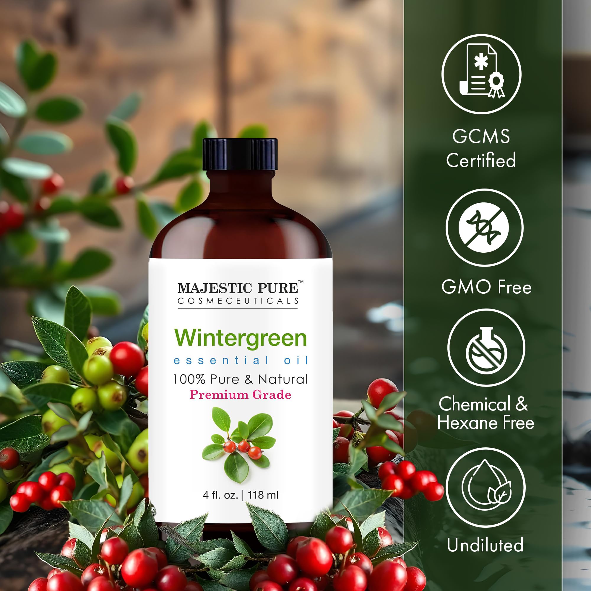 Diffuseur d'arôme Majestic Pure Wintergreen pour diffusion apaisante.