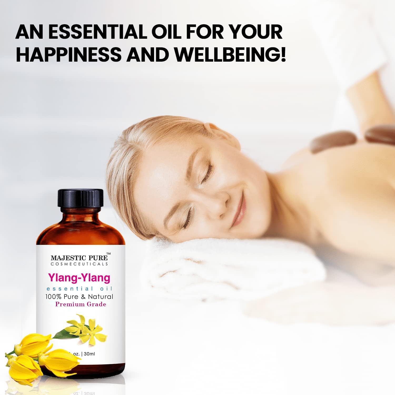 Majestic Pure huile ylang-ylang dans diffuseur-aromatherapie pour parfumer une pièce.