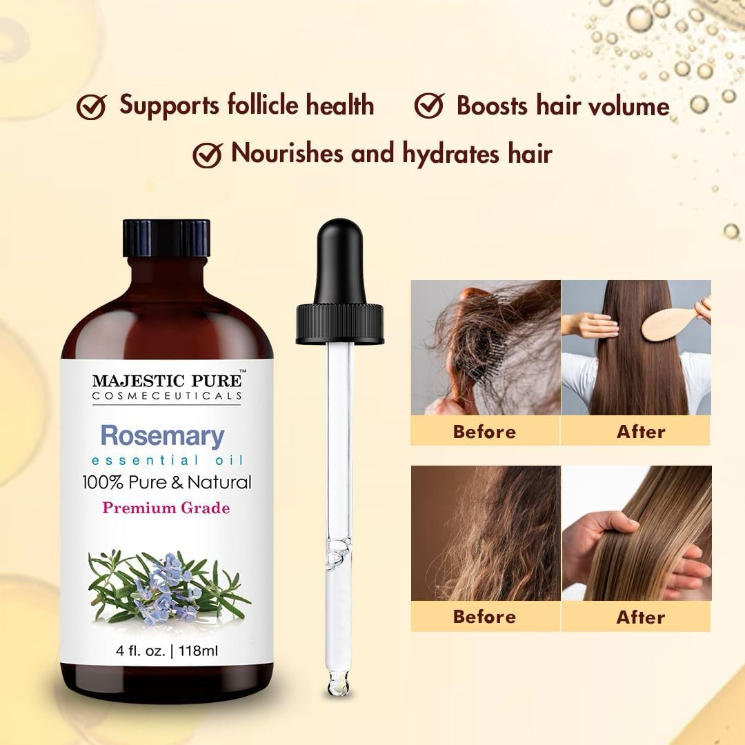 Majestic Pure romarin avec pipette intégrée pour dosage précis et pratique.