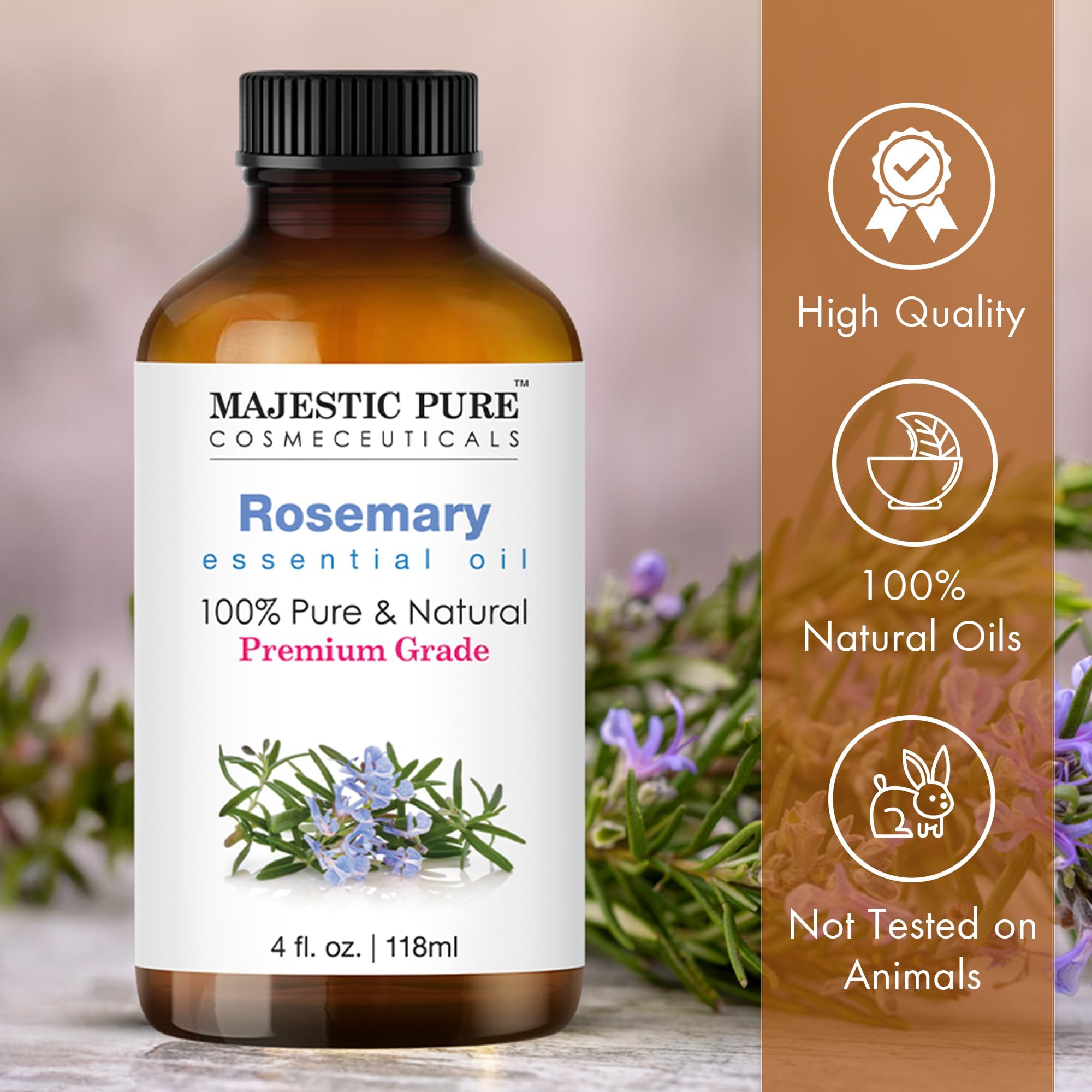 Soin cheveux Majestic Pure romarin, massage capillaire naturel.