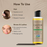 Majestic Pure huile de ricin, soin cils et sourcils pour un regard soutenu.