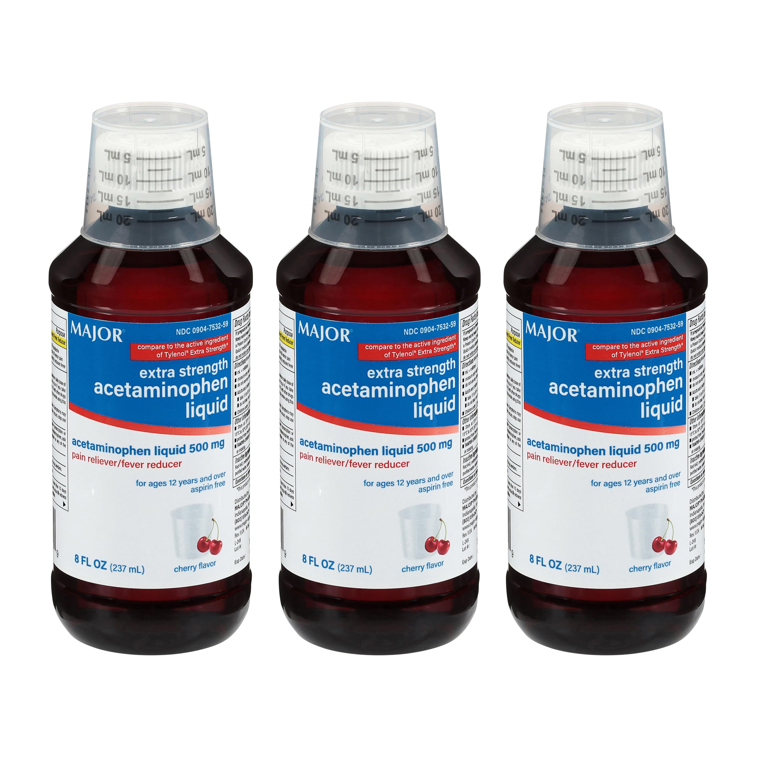 MAJOR acétaminophène liquide 500 mg – bouteille 8 oz, soulage douleurs.