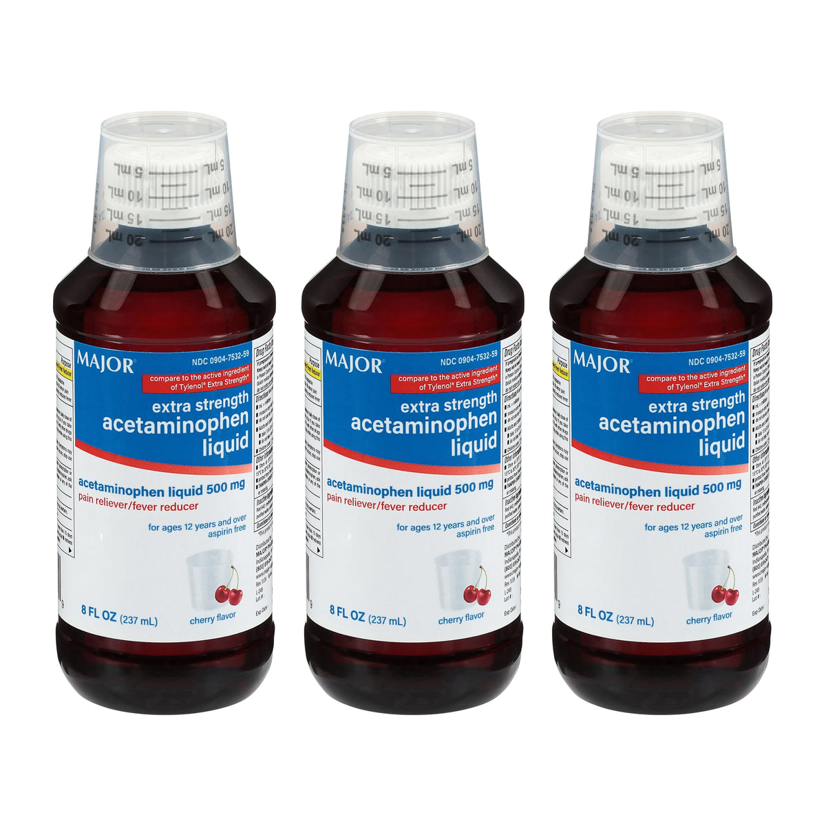 MAJOR acétaminophène liquide 500 mg – bouteille 8 oz, soulage douleurs.