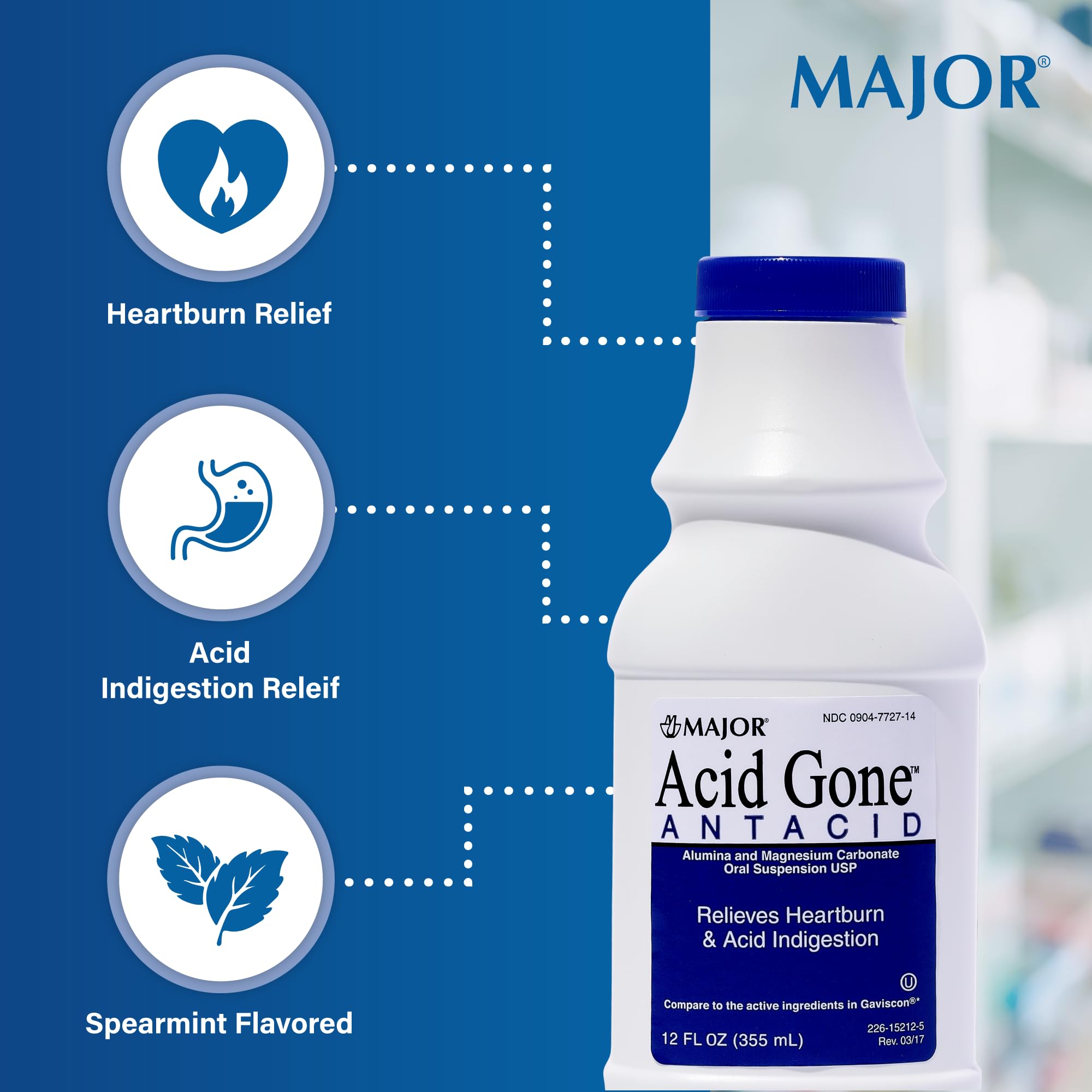 MAJOR Acid Gone, flacon, format pratique pour la maison ou le bureau.