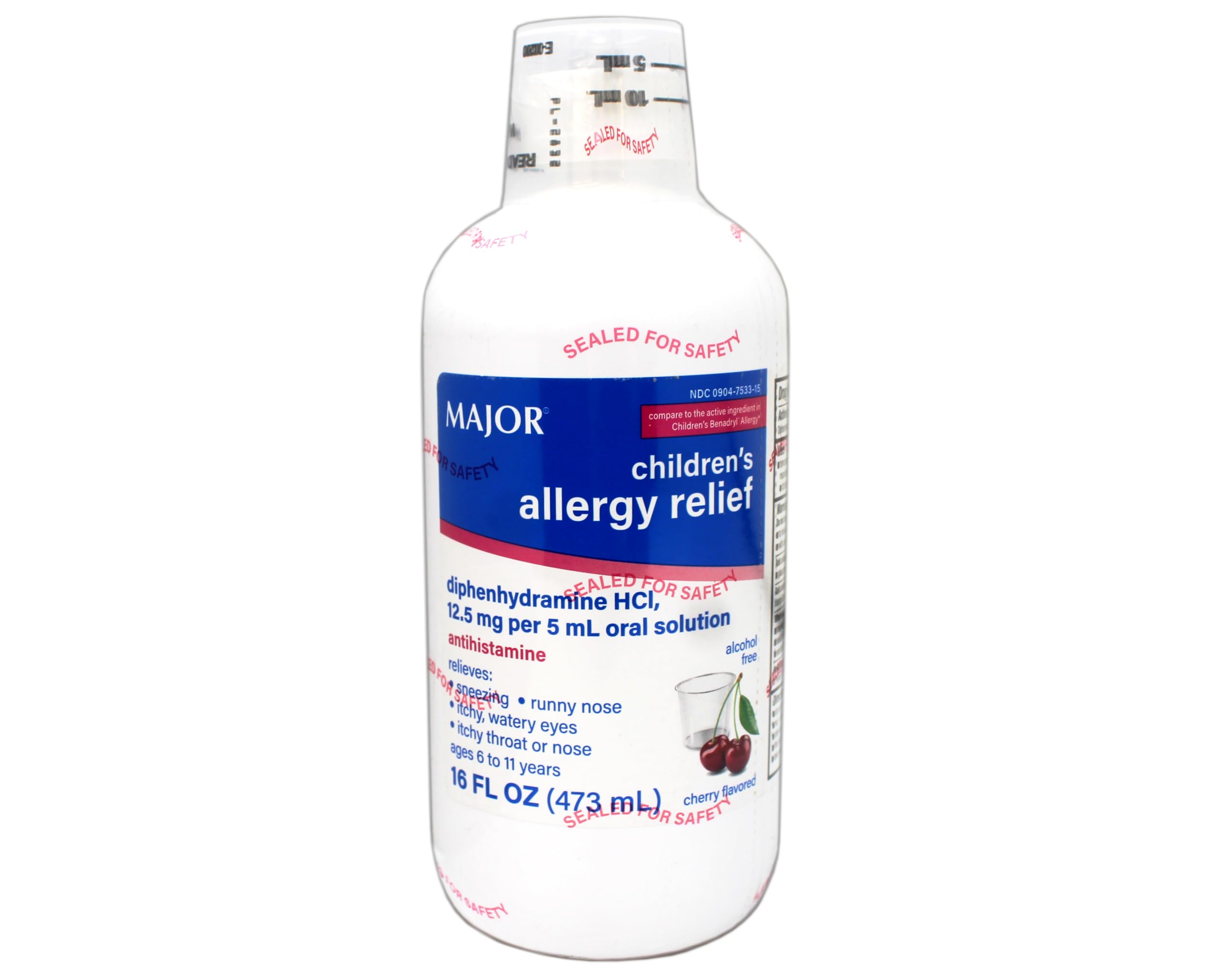Major dose de 5 mL clairement marquée, pratique pour administration régulière