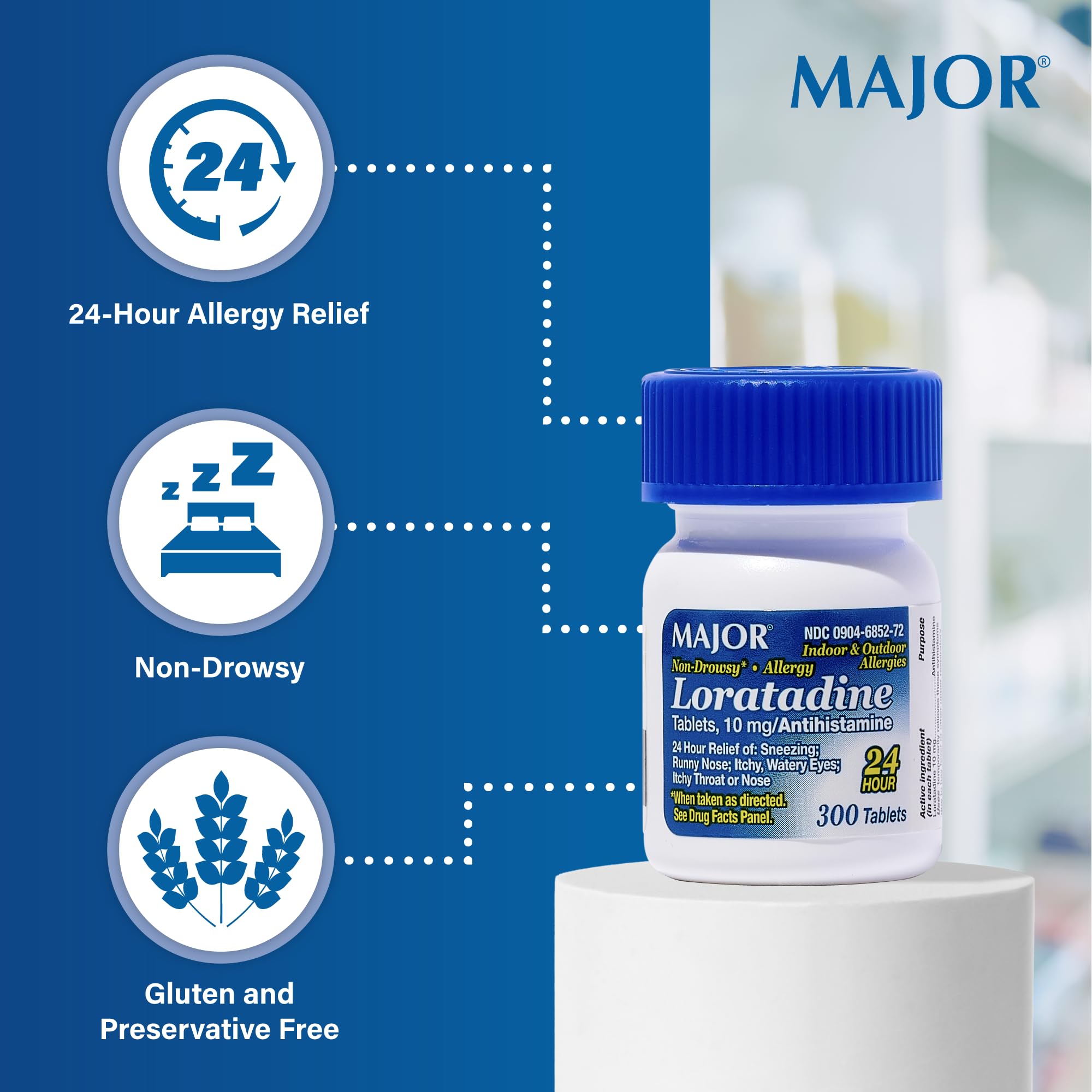 Mode d'emploi de Major Allergy Loratadine avec notice claire.
