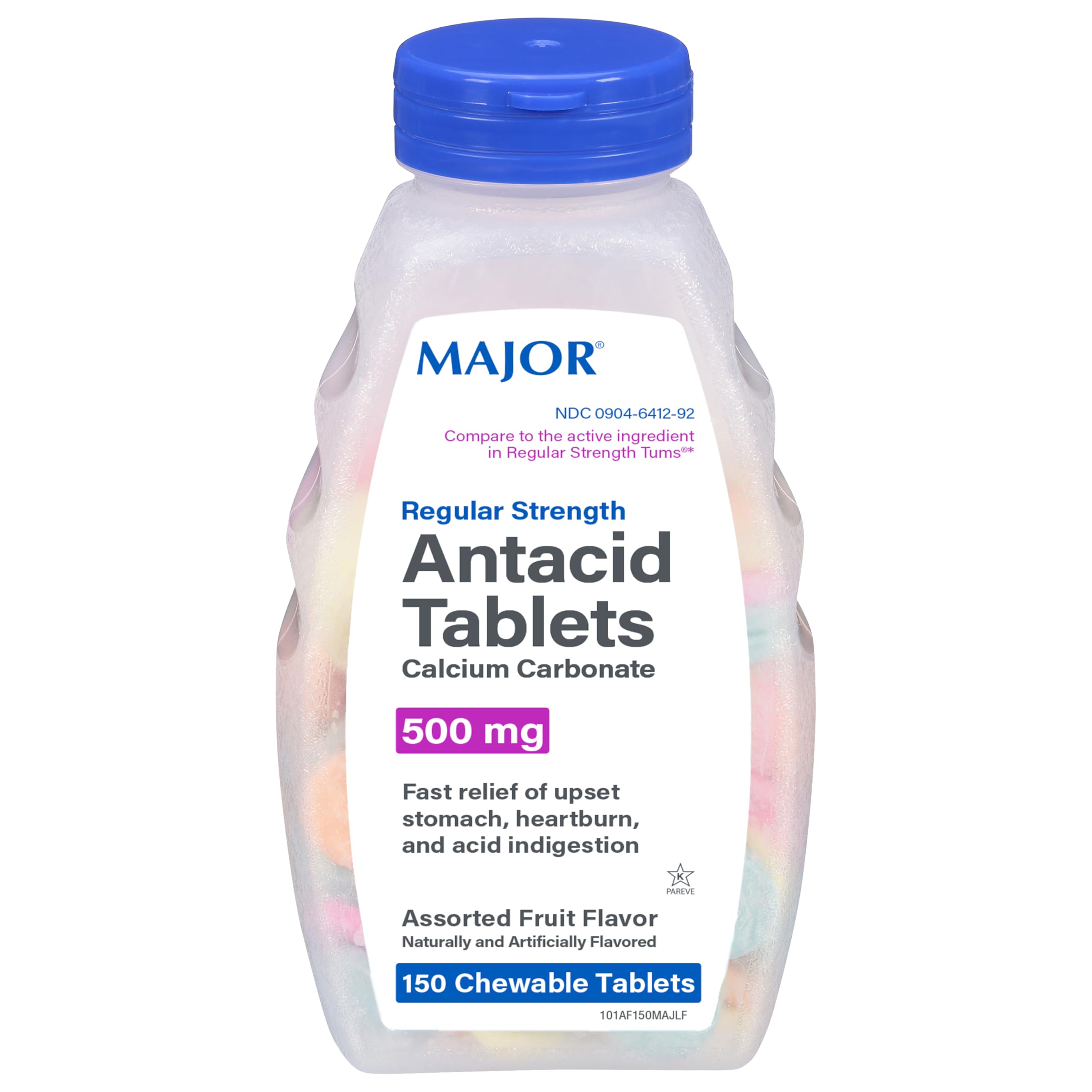 MAJOR antiacide à mâcher en bouteille, saveurs fruitées, pratique en déplacement