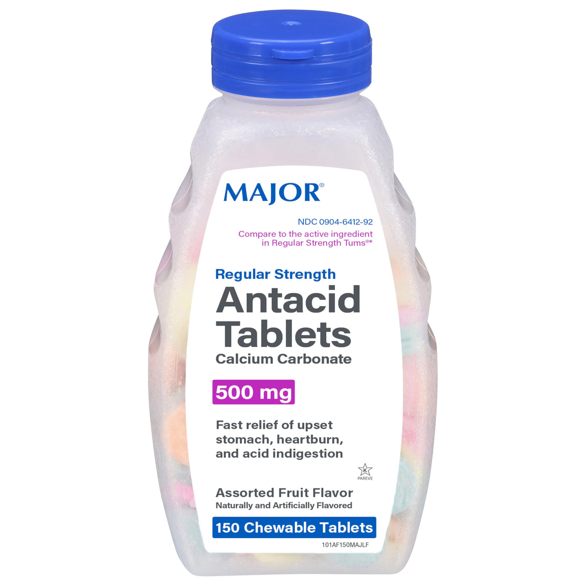 MAJOR antiacide à mâcher en bouteille, saveurs fruitées, pratique en déplacement