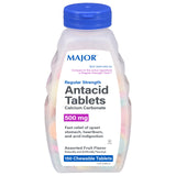 MAJOR antiacide à mâcher en bouteille, saveurs fruitées, pratique en déplacement