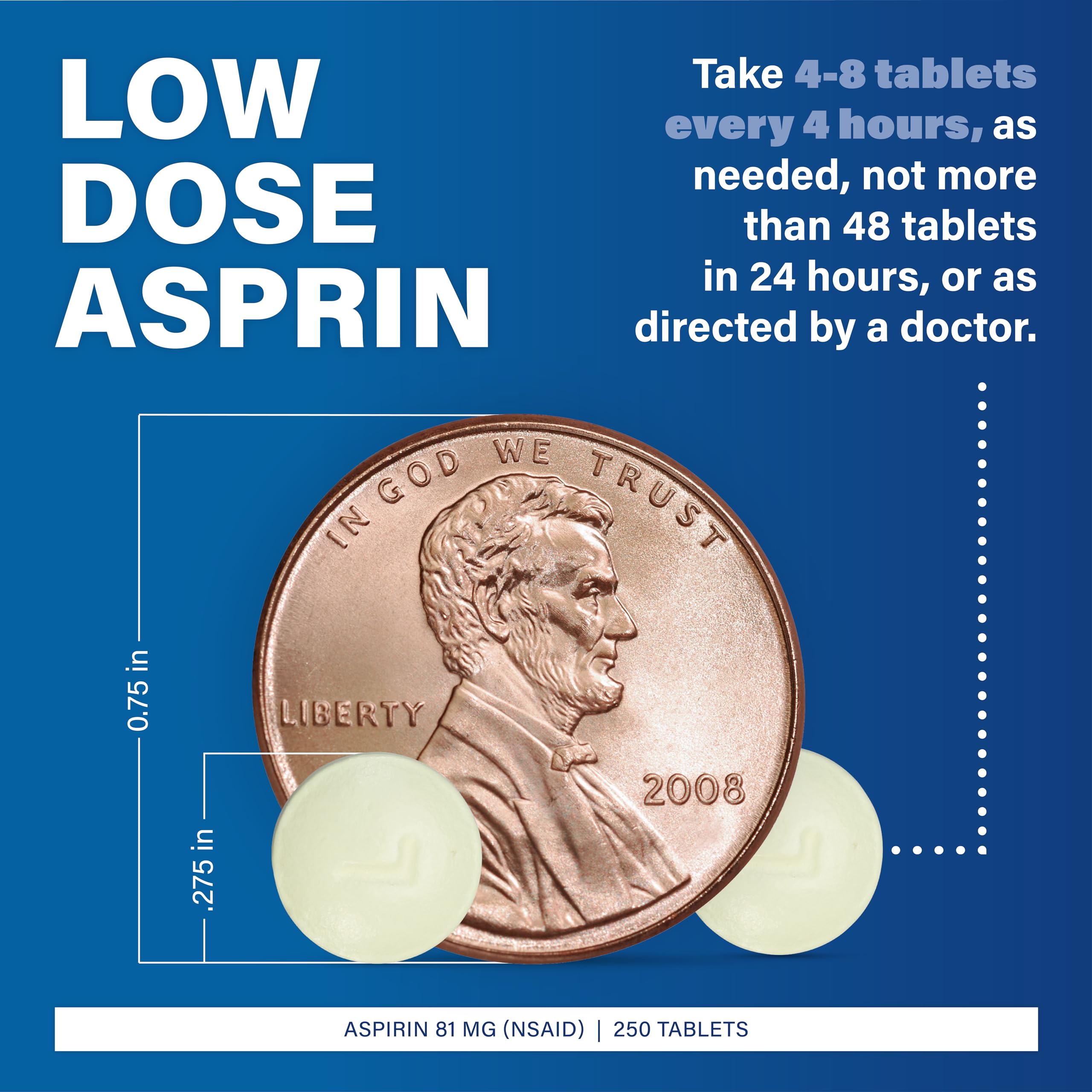 MAJOR aspirine 81 mg, boîte 250 comprimés pratique pour usage occasionnel.