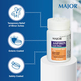 MAJOR aspirine 81 mg, enrobage entérique pour ingestion en douceur.