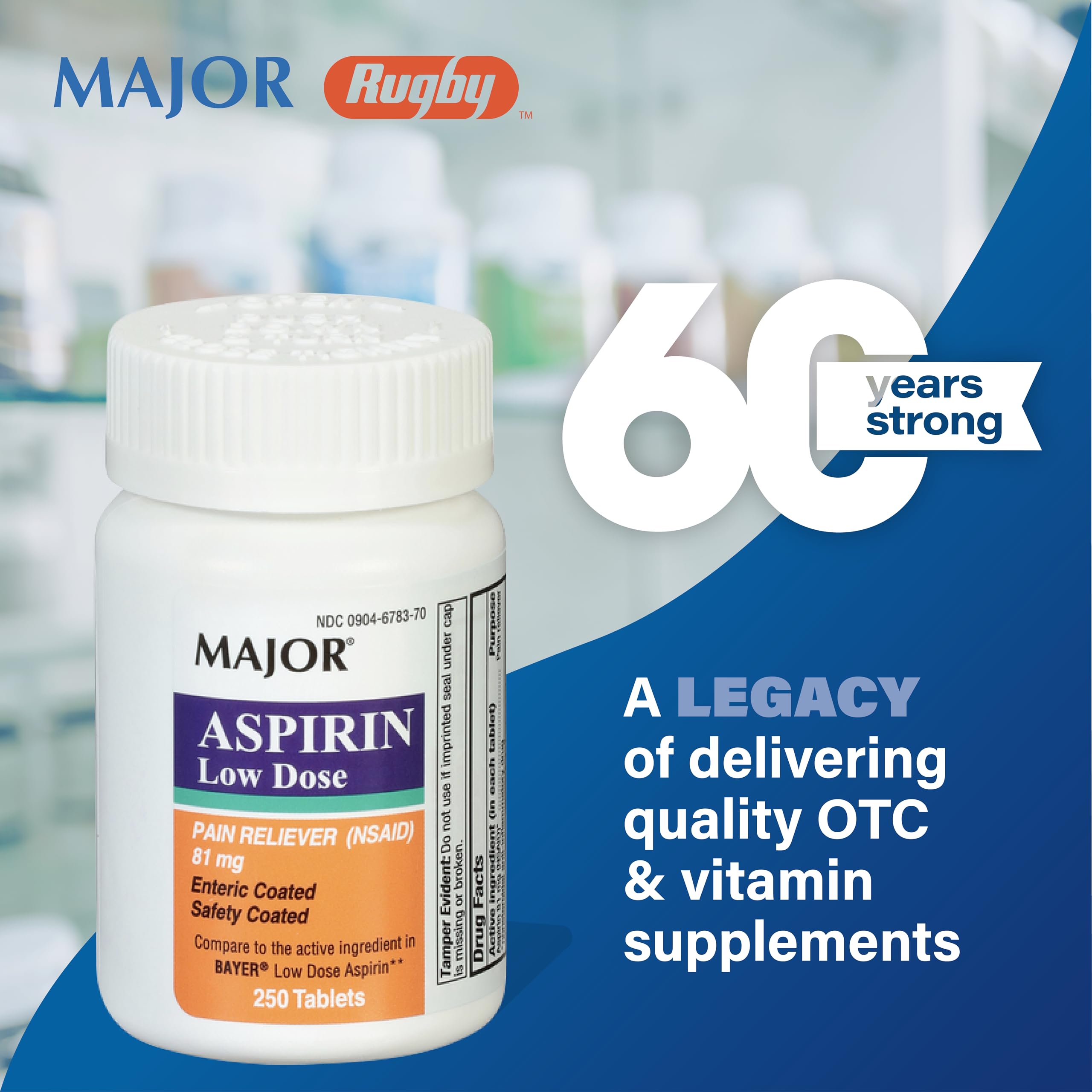 MAJOR aspirine 81 mg, comprimés faciles à avaler avec eau.