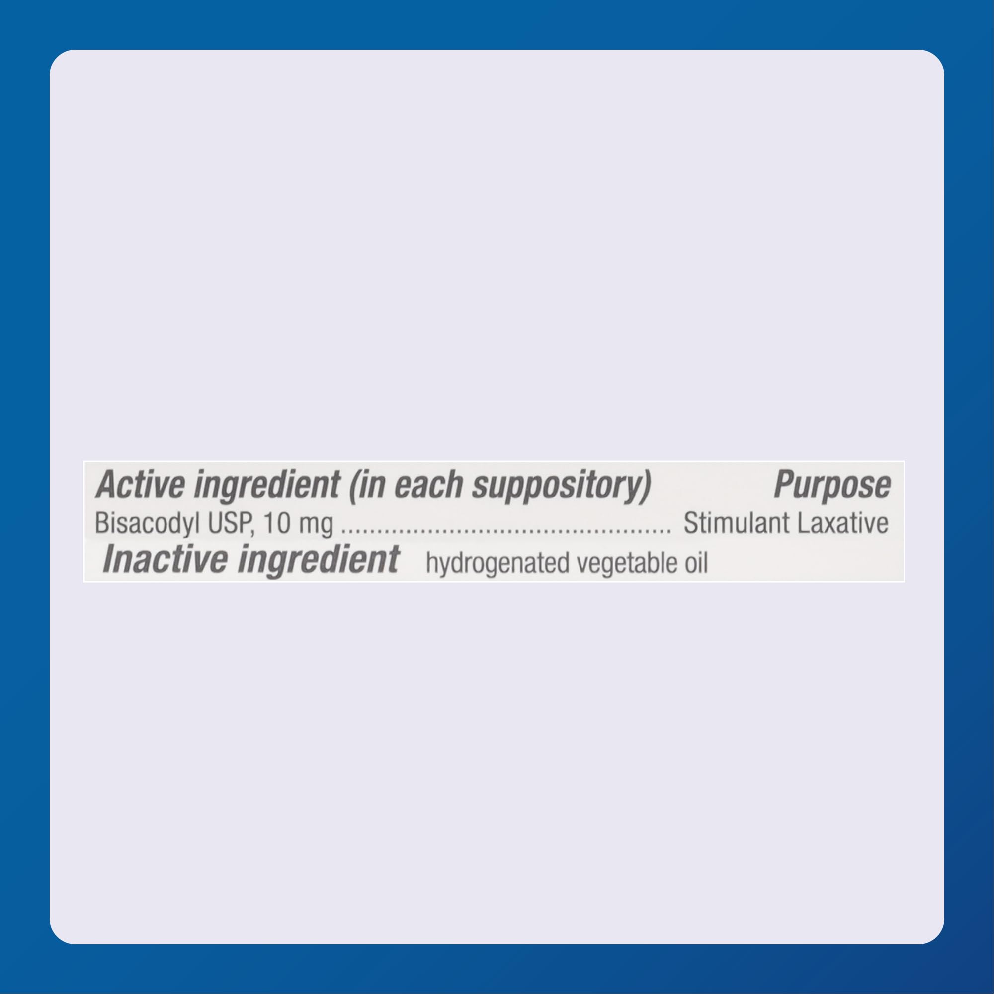 Insertion rectale MAJOR Bisacodyl étape par étape, confort d'utilisation.