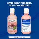 Étiquette oxyde de zinc MAJOR Calamine Lotion, soutien cutané quotidien.
