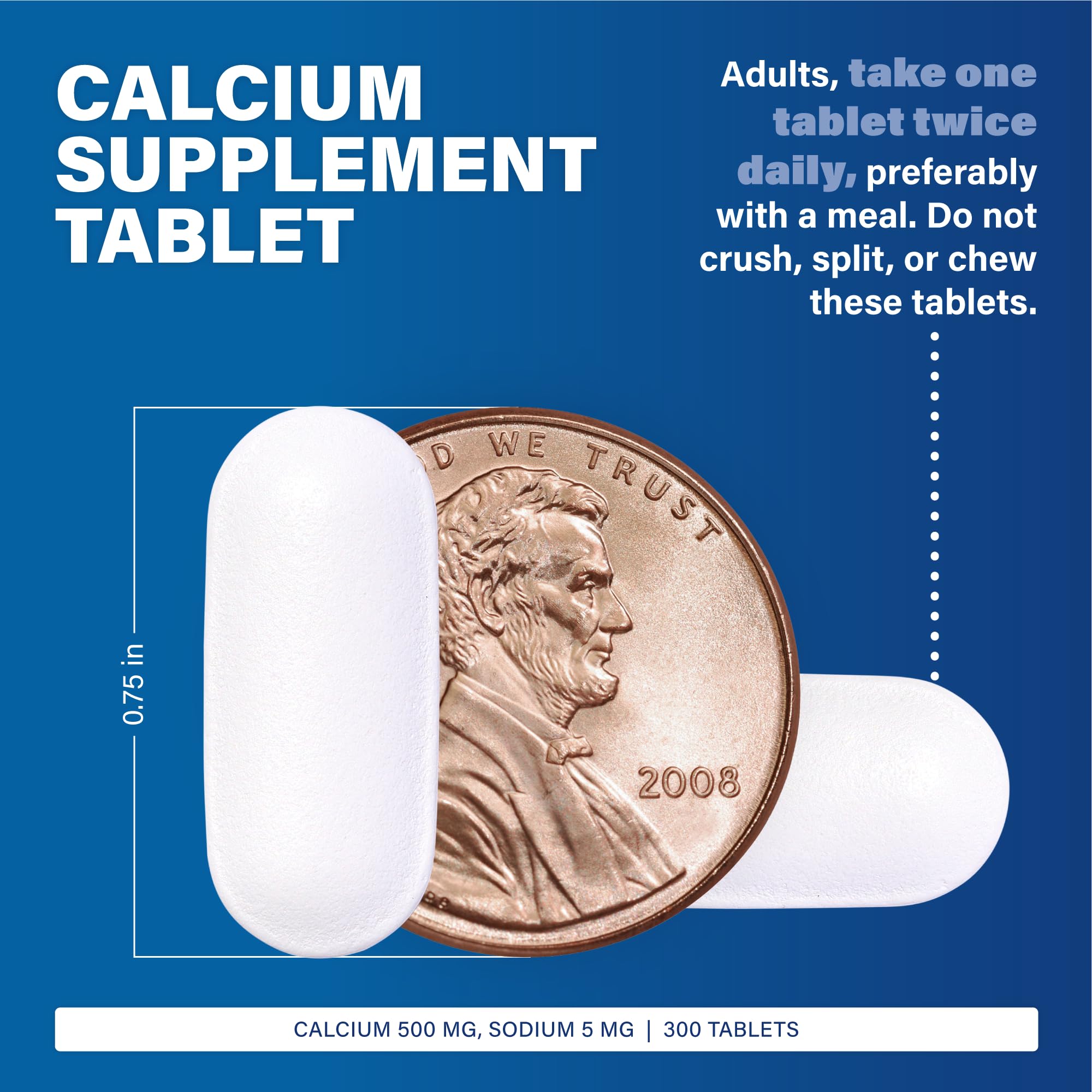 MAJOR Calcium coquille d'huître, emballage de 300 tablettes pour une utilisation durable.