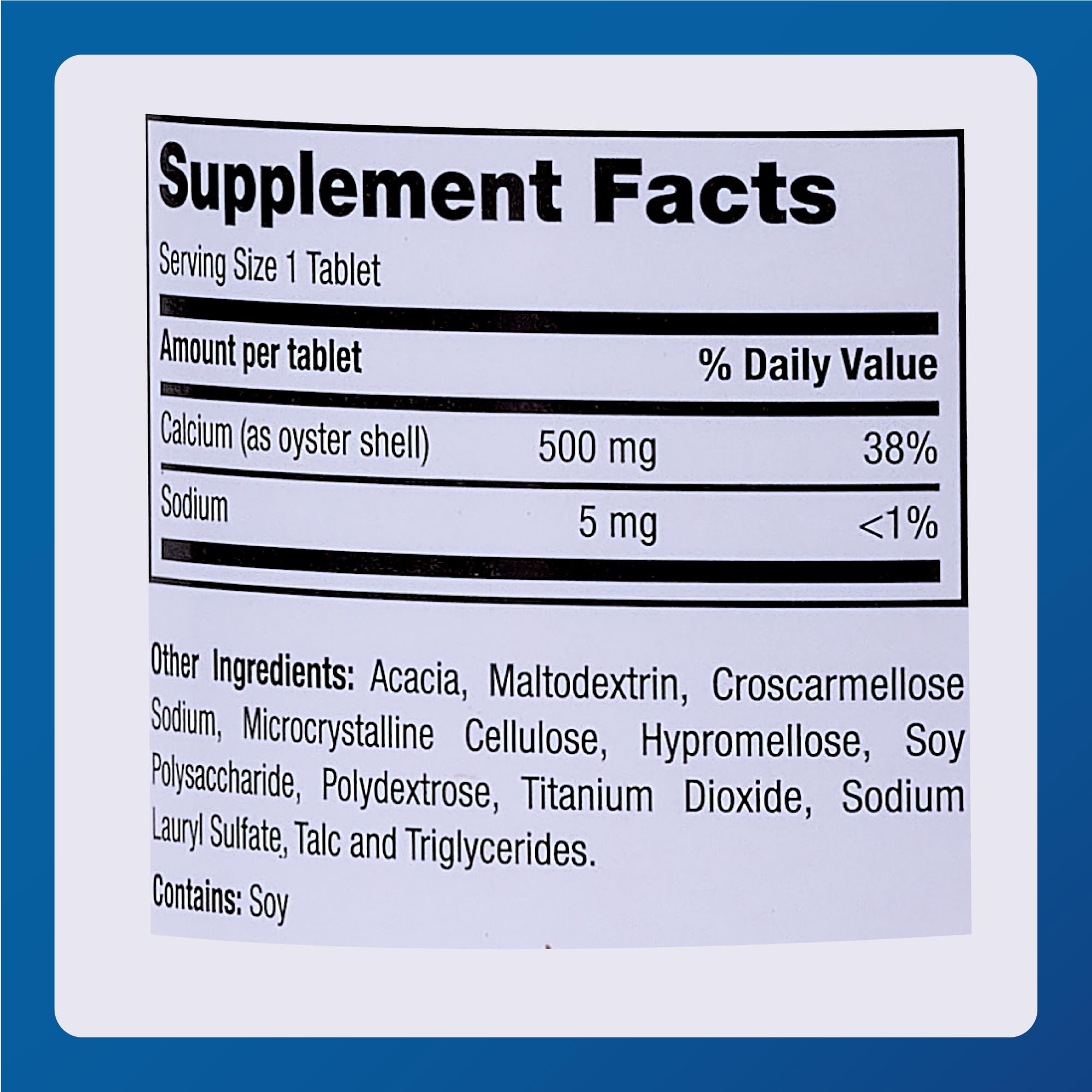 MAJOR Calcium coquille d'huître, étiquette produit claire et informative.