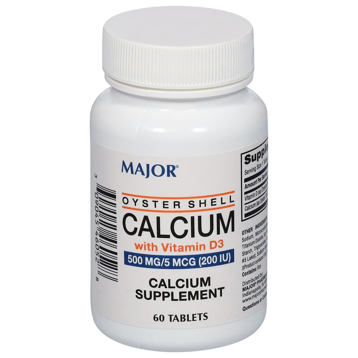 major calcium coquille d'huître - bouteille montrant le produit et son apport potentiel pour la santé osseuse.