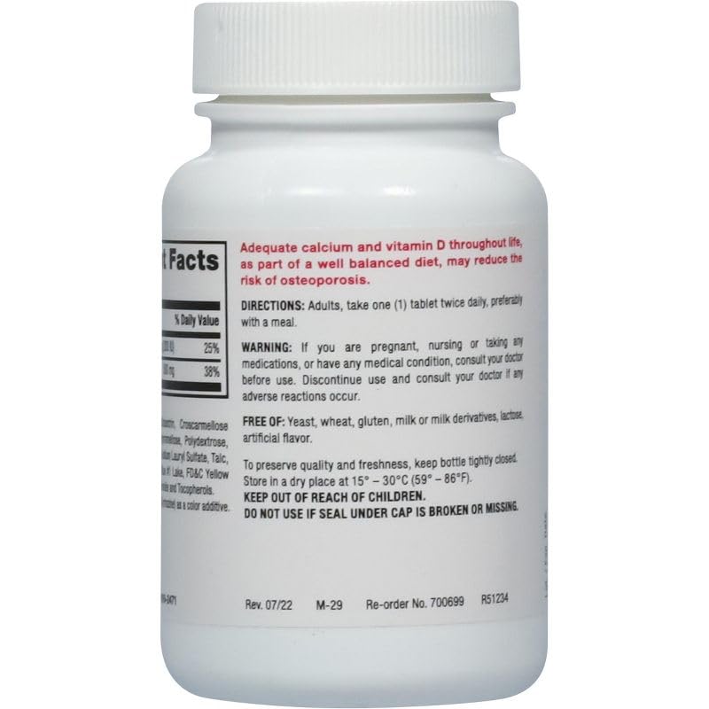 major calcium d3 etiquette - vue de l'étiquette indiquant le dosage en D3.