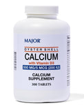 MAJOR calcium d’huître D3 – bouteille, soutien quotidien pour la densité osseuse.