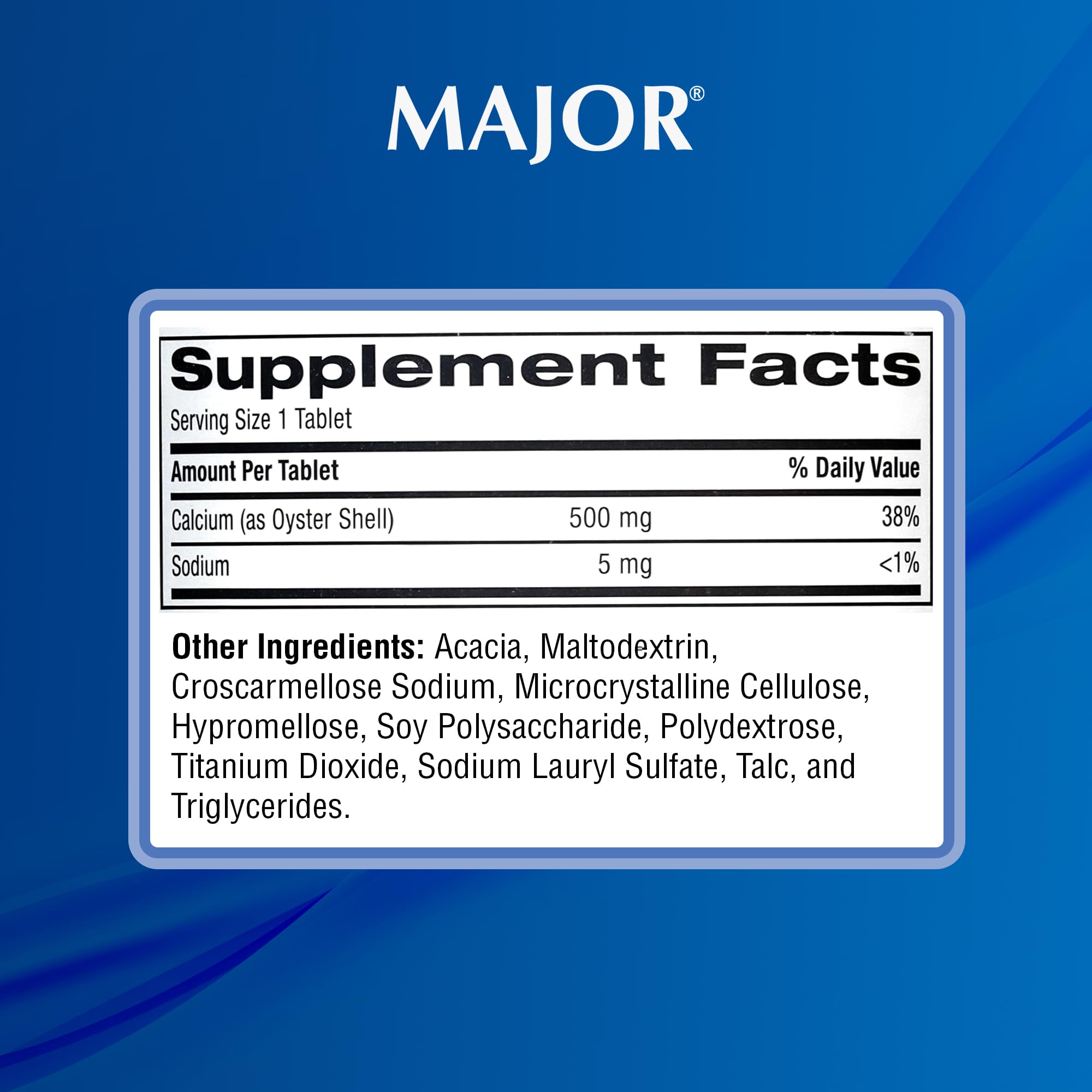 MAJOR Calcium sans levure et sans artificiels, formulation neutre et adaptée.